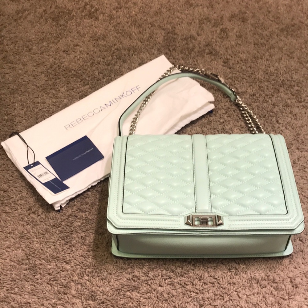 Rebecca Minkoff Jumbo Love Crossbody In Mint Green